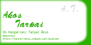 akos tarpai business card